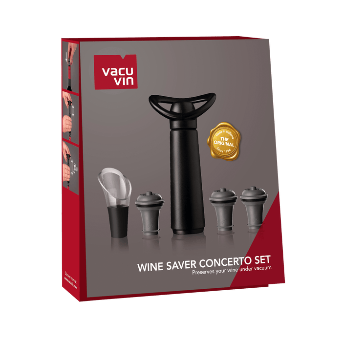 Vacu Vin Wine Saver Concerto Gift Set (3 stoppers + 1 crystal server)