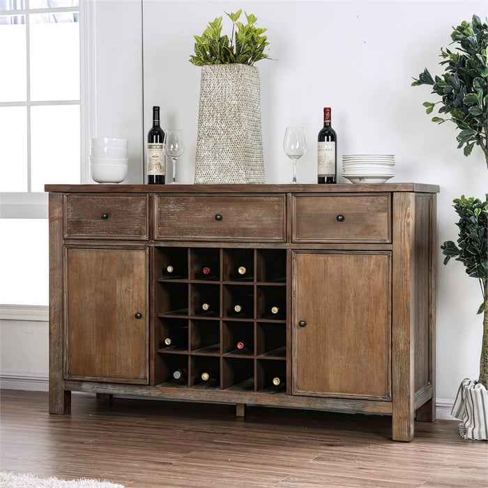 Rustic Lumber Wine Rack Multi-Storage Wine Cabinet