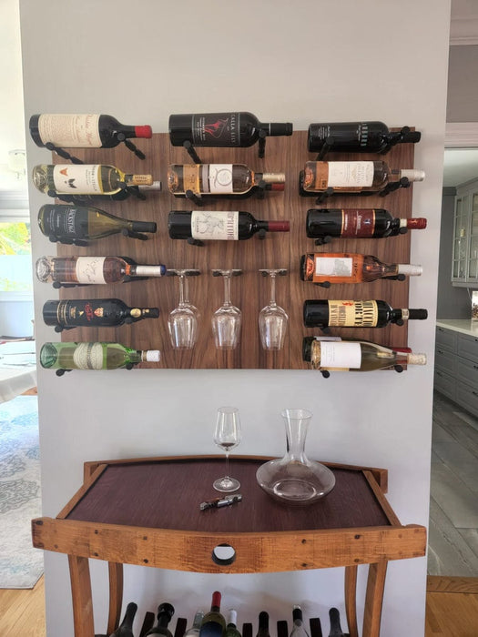 Brentwood Wine Wall - (Wall Mounted Wine Rack with Wine Glass Rack)