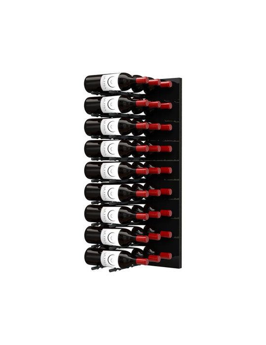 Fusion Wine Wall HZ Black Panel - 3FT Label-Out Wall Mounted Wine Rack (9-27 Bottles)