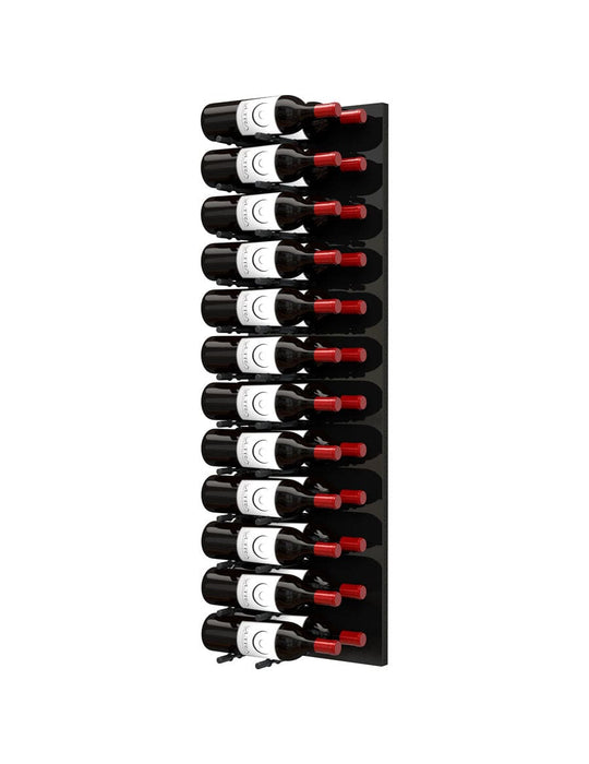 Fusion Wine Wall HZ Black Panel - 4FT Label-Out Wall Mounted Wine Rack (12-36 Bottles)