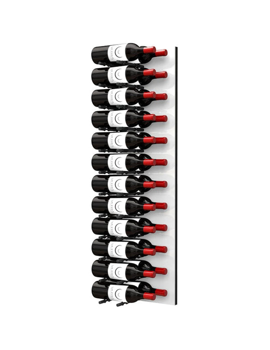 Fusion Wine Wall HZ White Panel - 4FT Label-Out Wall Mounted Wine Rack (12-36 Bottles)