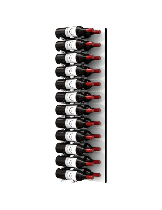 Fusion Wine Wall HZ White Panel - 4FT Label-Out Wall Mounted Wine Rack (12-36 Bottles)