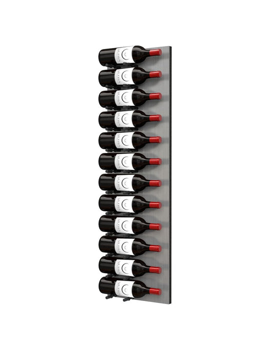 Fusion Wine Wall HZ Aluminum Panel - 4FT Label-Out Wall Mounted Wine Rack (12-36 Bottles)