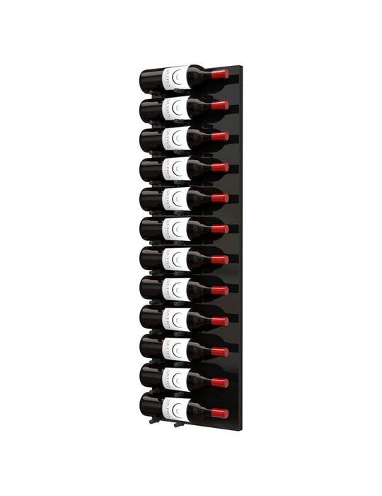 Fusion Wine Wall HZ Black Panel - 4FT Label-Out Wall Mounted Wine Rack (12-36 Bottles)