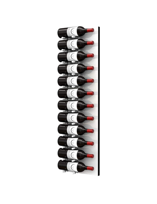 Fusion Wine Wall HZ White Panel - 4FT Label-Out Wall Mounted Wine Rack (12-36 Bottles)