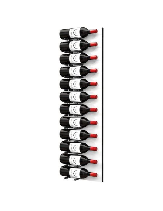 Fusion Wine Wall HZ White Panel - 4FT Label-Out Wall Mounted Wine Rack (12-36 Bottles)