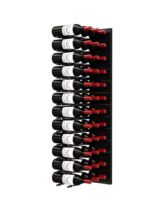 Fusion Wine Wall HZ Black Panel - 4FT Label-Out Wall Mounted Wine Rack (12-36 Bottles)