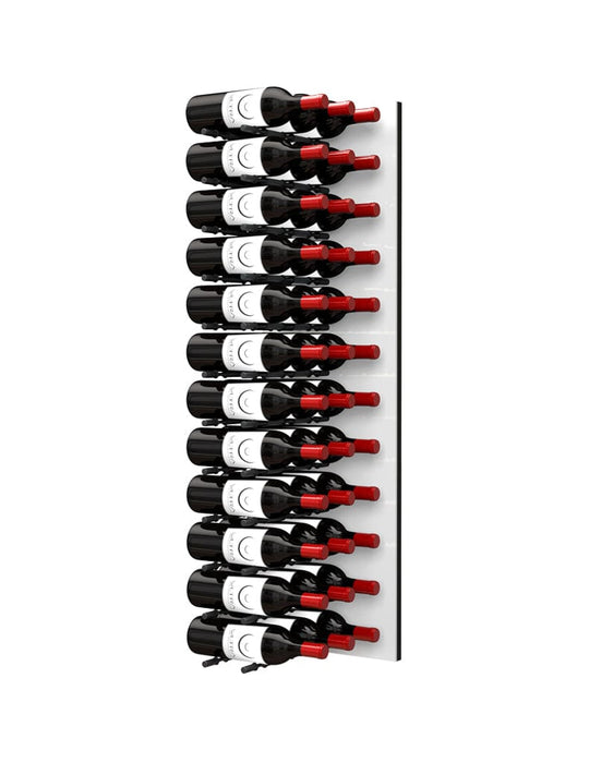 Fusion Wine Wall HZ White Panel - 4FT Label-Out Wall Mounted Wine Rack (12-36 Bottles)