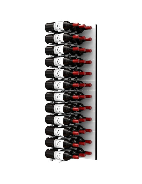 Fusion Wine Wall HZ White Panel - 4FT Label-Out Wall Mounted Wine Rack (12-36 Bottles)