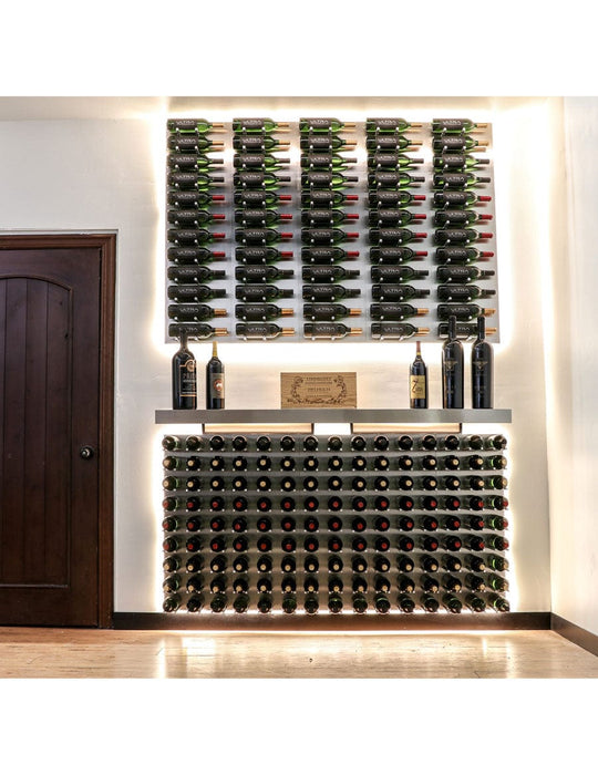 Fusion Wine Wall HZ Aluminum Panel - 4FT Label-Out Wall Mounted Wine Rack (12-36 Bottles)