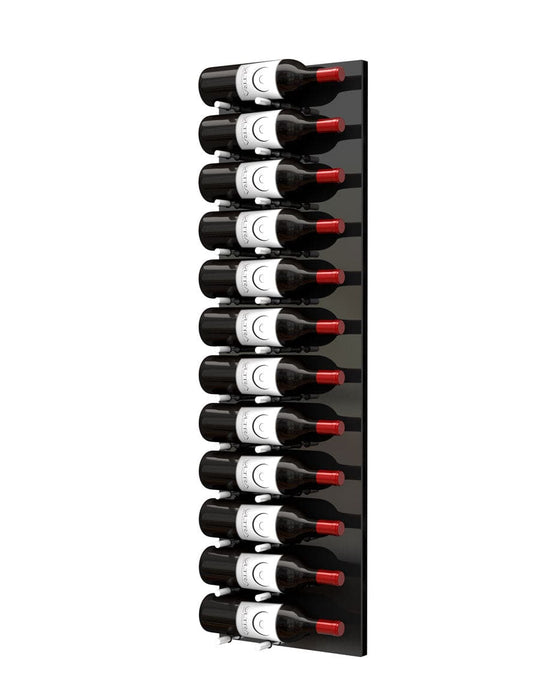 Fusion Wine Wall HZ Black Panel - 4FT Label-Out Wall Mounted Wine Rack (12-36 Bottles)