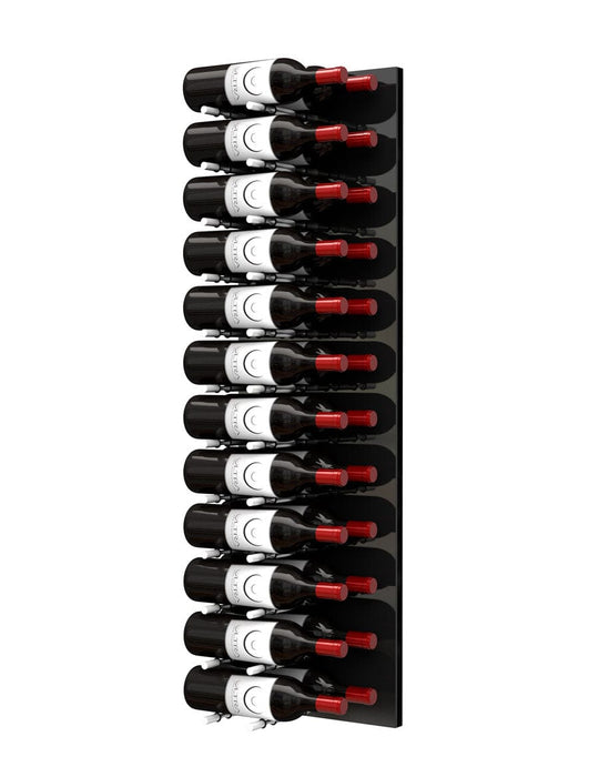 Fusion Wine Wall HZ Black Panel - 4FT Label-Out Wall Mounted Wine Rack (12-36 Bottles)