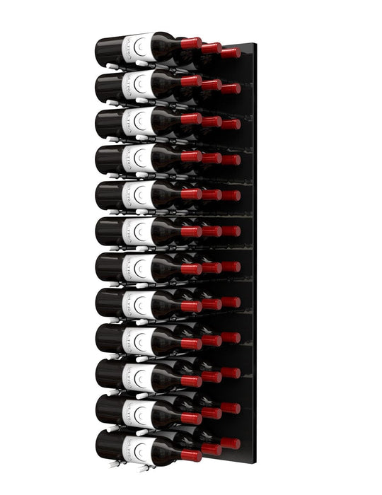 Fusion Wine Wall HZ Black Panel - 4FT Label-Out Wall Mounted Wine Rack (12-36 Bottles)