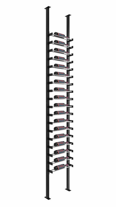 Evolution Single Sided Wine Wall Post Kit 10 1C Floor-to-Ceiling Wine Rack (18-54 Bottles)