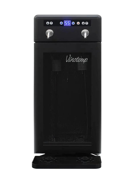 The Vinotemp WineSteward™ Two-Bottle Wine Dispenser with 2 Gas Cylinders (Black)