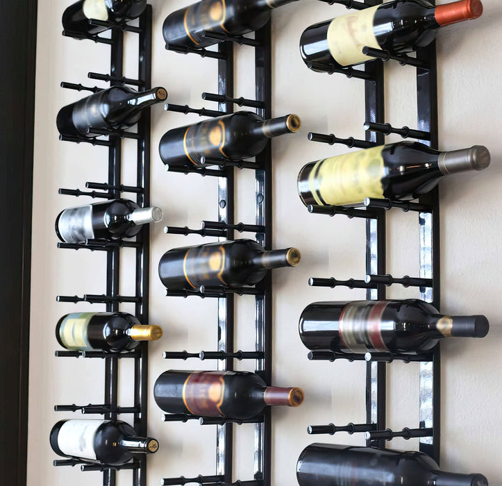 Horizontal HZ Wall Mounted Wine Rails – 1FT Metal Wine Rack (3 To 9 Bottles)