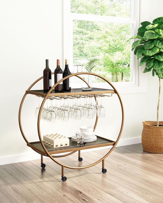 Arc Wine Cart Brass & Black