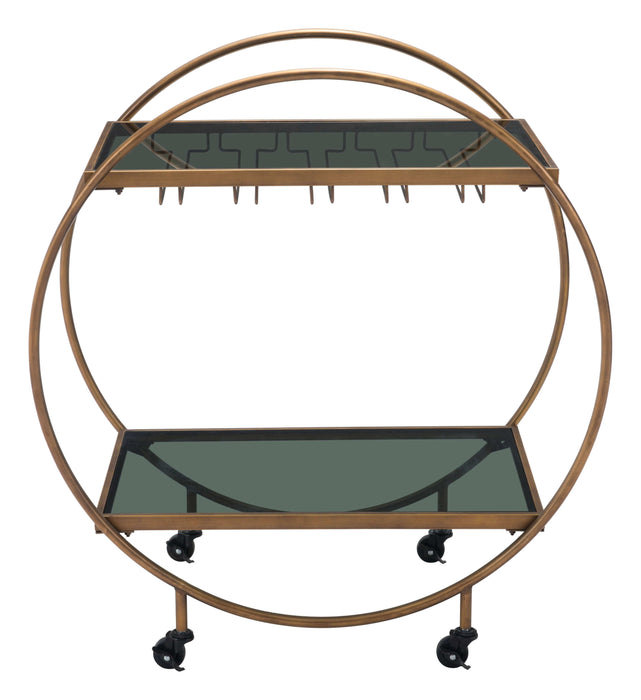 Arc Wine Cart Brass & Black