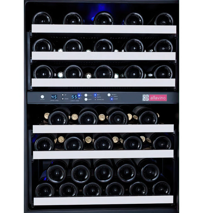 24" Wide FlexCount II Tru-Vino 56 Bottle Dual Zone Stainless Steel Right Hinge Wine Refrigerator