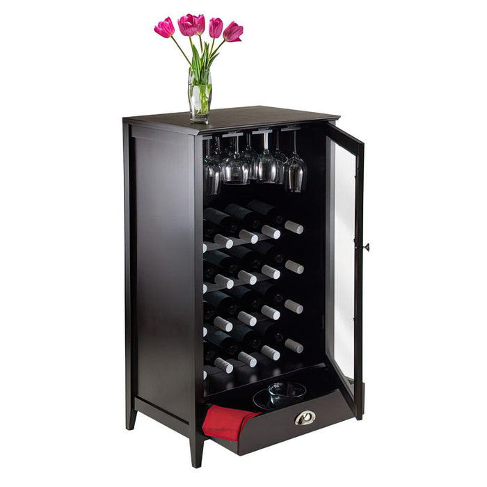 Espresso 3-Pc Modular Glass Door Wine Cabinet Set