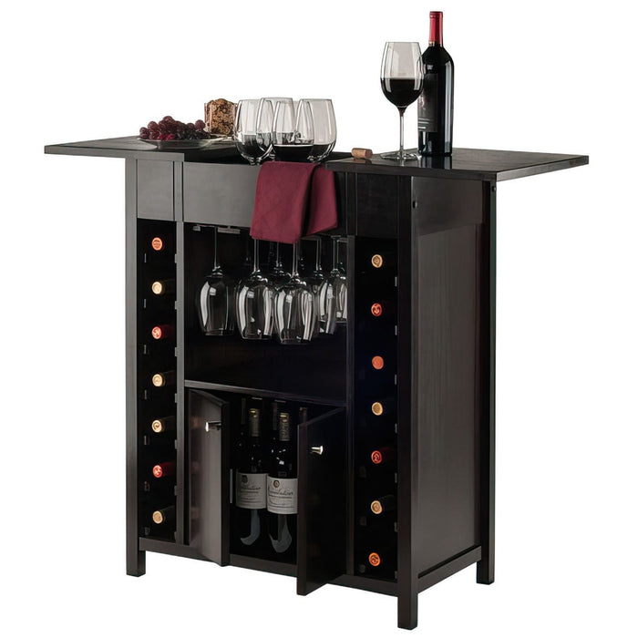 Espresso Versatile Wine Bar Cabinet