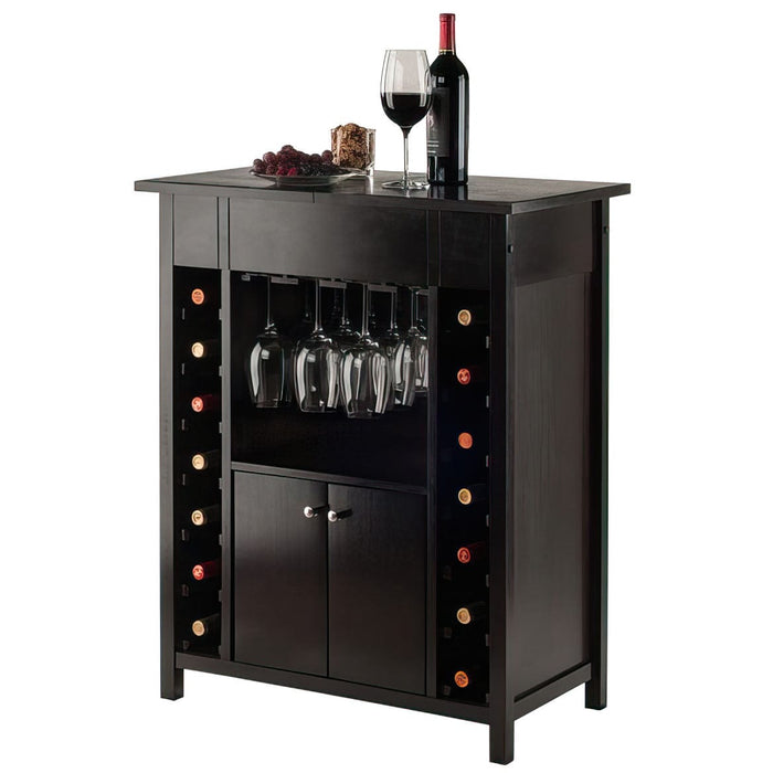 Espresso Versatile Wine Bar Cabinet
