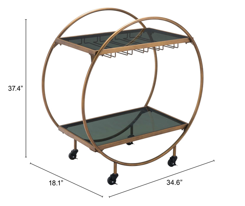 Arc Wine Cart Brass & Black