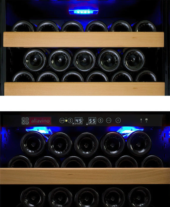 32" Wide Vite II Tru-Vino 277 Bottle Single Zone Black Right Hinge Wine Refrigerator