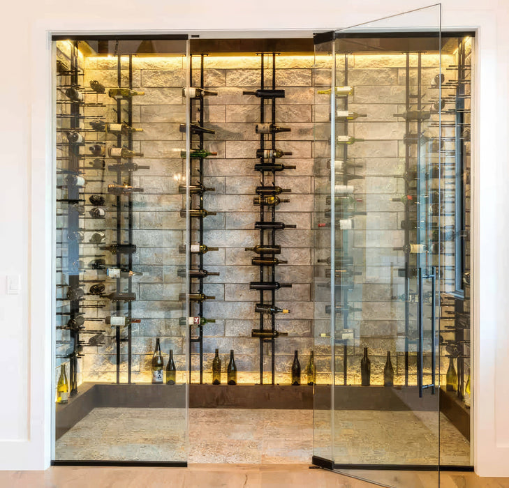 Floor to Ceiling Mounted Wine Rack Display — 2-sided (126 Bottles)