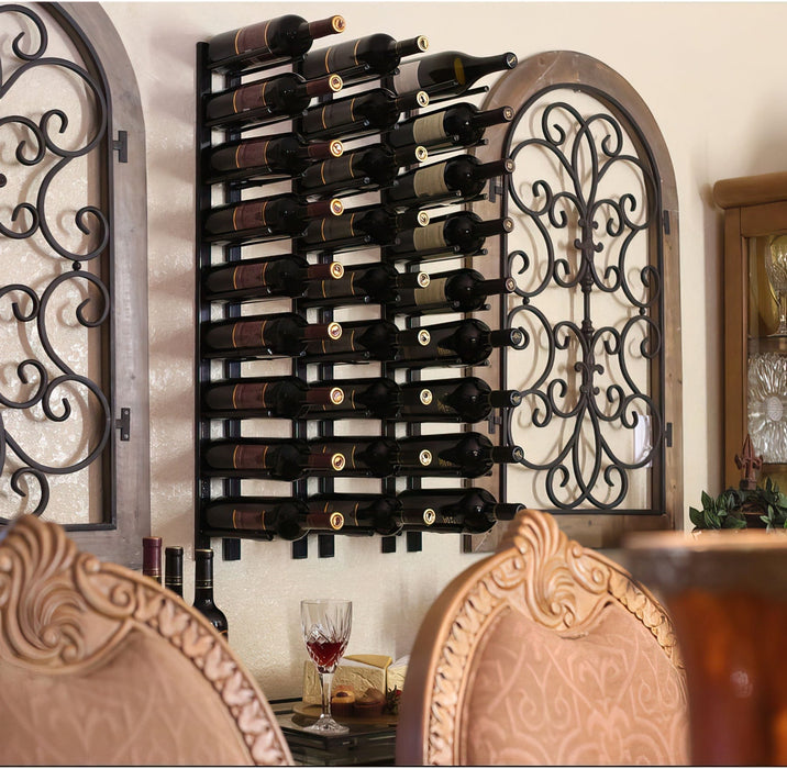 Straight Bottle ST Wall Mounted Wine Rails – 3FT Metal Wine Rack (9 Bottles)