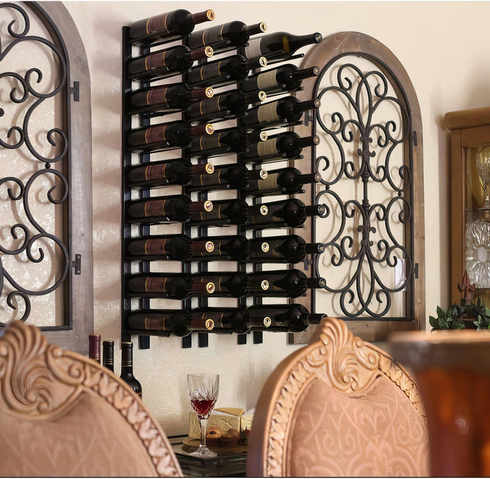 Straight Bottle ST Wall Mounted Wine Rails – 2FT Metal Wine Rack (6 Bottles)