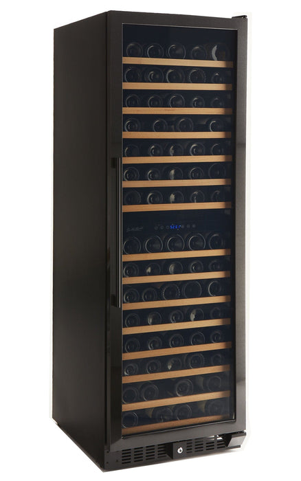 166 Bottle Black Stainless Wine Refrigerator, Dual Zone