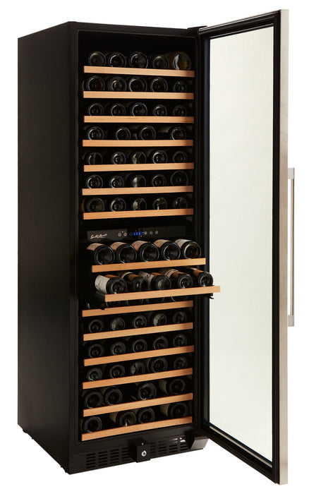 166 Bottle Premium Dual Zone Stainless Steel Wine Refrigerator