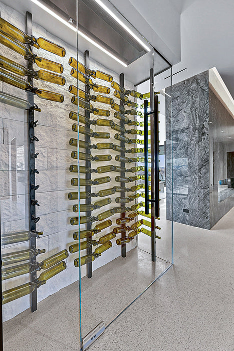 Helix Series Floating Wine Rack, Single Sided Floor-to-Ceiling (18-36 Bottles)