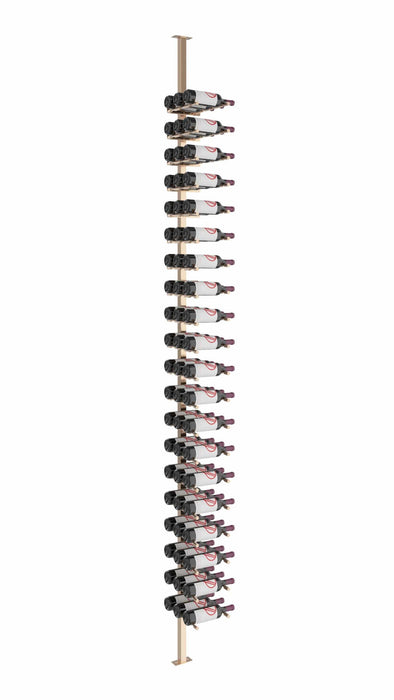 Vino Series Pins Floating Wine Rack Frame Kit, Single Sided Floor-to-Ceiling (60 bottles - Triple Depth)