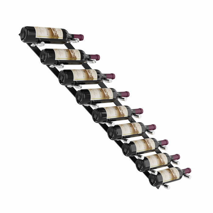 Vino Pins Flex 45° Wall Mounted Wine Rack (9 Bottles - Single Depth)