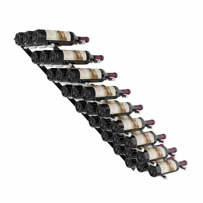 Vino Pins Flex 45° Wall Mounted Wine Rack (27 Bottles - Triple Depth)