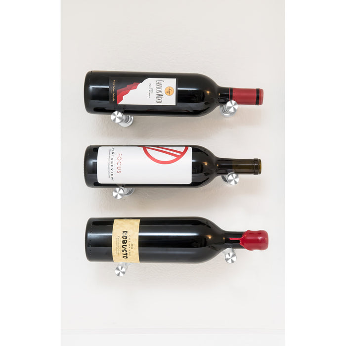 Vino Pins Designer Grid 3×1 Wall Mounted Wine Rack (3-6 Bottles)