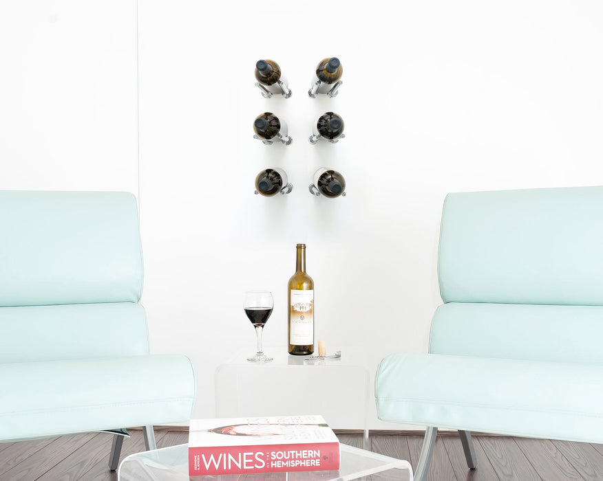Vino Rails Designer Grid 3×2 Wall Mounted Wine Rack (6 Bottles)
