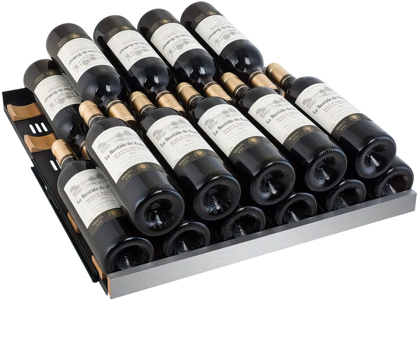 24" Wide FlexCount II Tru-Vino 128 Bottle Single Zone Stainless Steel Right Hinge Wine Refrigerator
