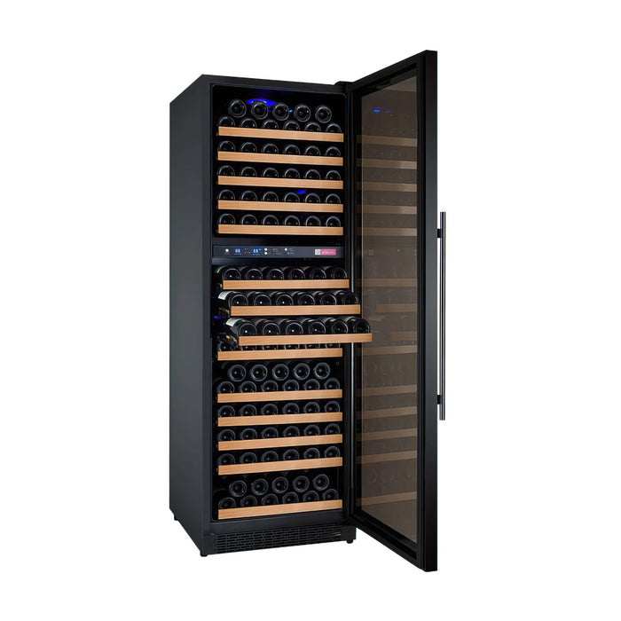 24" Wide FlexCount II Tru-Vino 172 Bottle Dual Zone Black Right Hinge Wine Refrigerator
