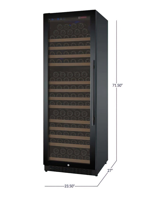 24" Wide FlexCount II Tru-Vino 177 Bottle Single Zone Black Left Hinge Wine Refrigerator