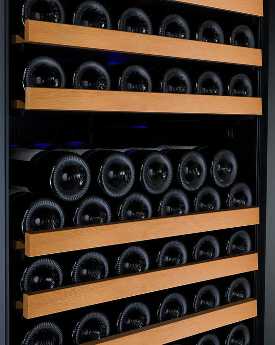 47" Wide FlexCount II Tru-Vino 344 Bottle Dual Zone Black Side-by-Side Wine Refrigerator