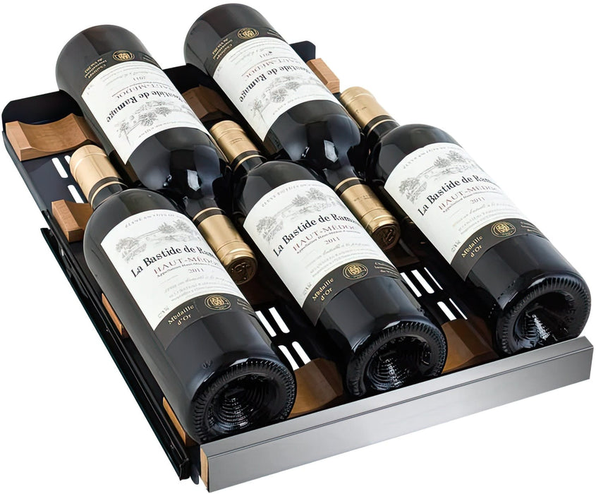 15" Wide FlexCount II Tru-Vino 30 Bottle Dual Zone Stainless Steel Right Hinge Wine Refrigerator
